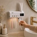 Dispenser de Pasta com UV | 3 em 1 Porta Escovas e Esterilizador