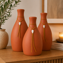 Trio de Vasos Dourados Decorativos