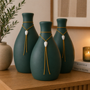 Trio de Vasos Dourados Decorativos