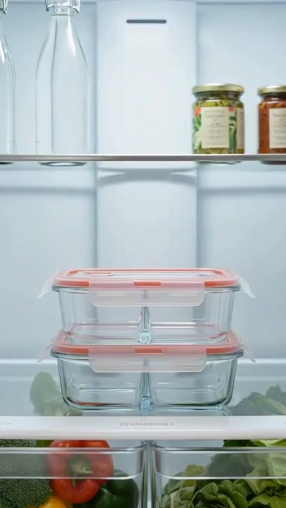 1 a 3 Potes Vidro Hermético Com Divisória 1040ml Grande Anti Vazamento Marmitas 4 Travas Micro-ondas Freezer