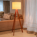 Abajur de Chão Tripé 1,50m com Cúpula – Luminária de Piso para Sala e Quarto