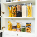 Kit Potes Herméticos Porta Mantimentos Acrílico Empilháveis Quadrado Resistente Cozinha Dispensa