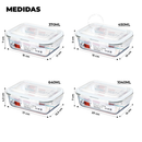 Kit 3/5/10 Potes Vidro Hermético 1040ml Retangular 4 Travas Marmita Premium