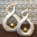 Dupla Vasos com Esfera Dourada