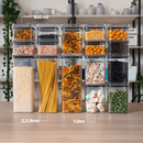 Kit Potes Herméticos Porta Mantimentos Acrílico Empilháveis Quadrado Resistente Cozinha Dispensa