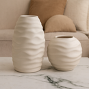 Dupla Par Vasos Onda Ondulado Cerâmica Decoração Para mesa Sala