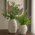 Dupla Par Vasos Onda Ondulado Cerâmica Decoração Para mesa Sala