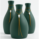 Kit Trio 3 Vasos Decorativos Pequeno Cerâmica Enfeite Decoração Elegante Casa Rack Estante Sala