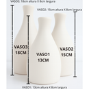 Kit Trio 3 Vasos Decorativos Pequeno Cerâmica Enfeite Decoração Elegante Casa Rack Estante Sala