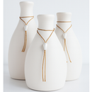 Trio de Vasos Dourados Decorativos