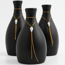 Trio de Vasos Dourados Decorativos