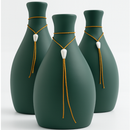 Trio de Vasos Dourados Decorativos