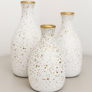 Trio de Vasos Dourados Decorativos