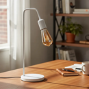 Luminária de Mesa Retrô Industrial em Alumínio – Design Vintage Moderno