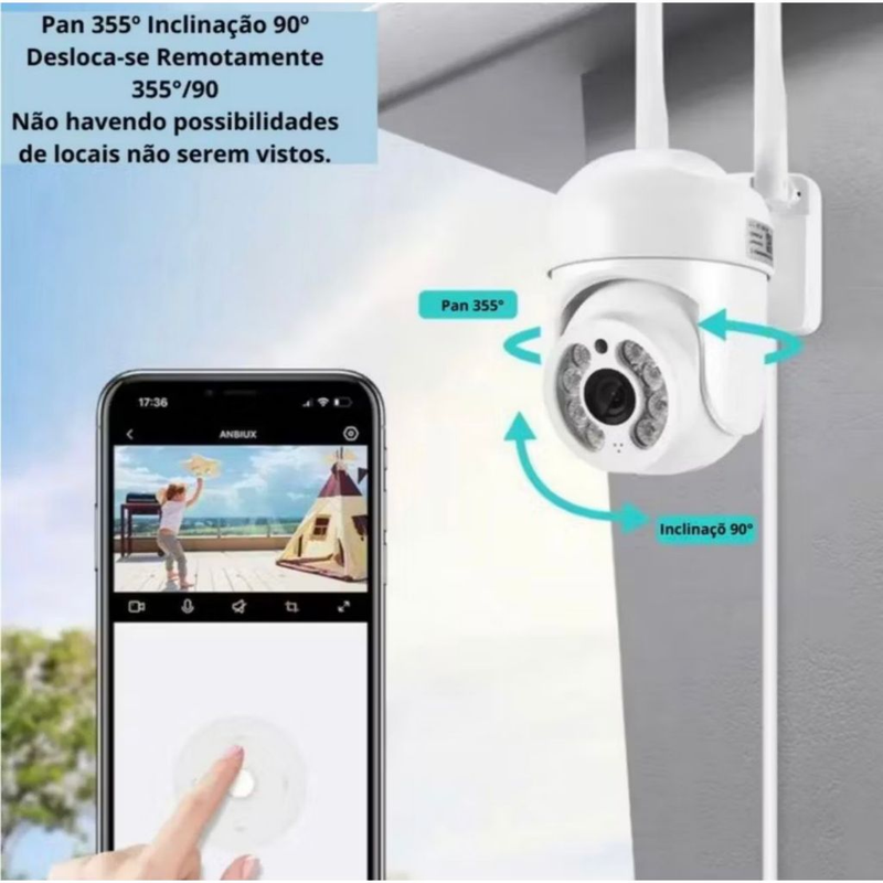 Câmera De Segurança Externa Wifi Ip Yoosee Icsee Prova D'água Visão Noturna - Bivolt