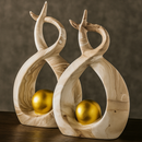Dupla Vasos com Esfera Dourada